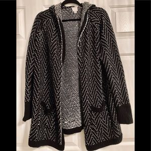 a new day Jacket with Hood Black and White Size XL